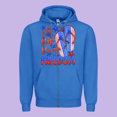 Flip Flops And Freedom Zipper Hoodie Designed By Hra Design Shop