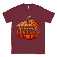 Burgundy welcome to our patch Classic Tee - BundleAndBundleShop