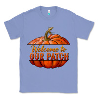 Colony Blue welcome to our patch Classic Tee - BundleAndBundleShop