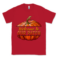 Red welcome to our patch Classic Tee - BundleAndBundleShop