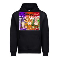 Black happy hallothanksmas gnomies Urban Hoodie - MaliasSmallBusiness