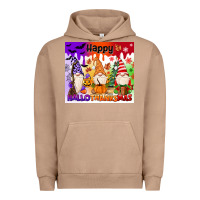 Pigment Burro happy hallothanksmas gnomies Urban Hoodie - MaliasSmallBusiness