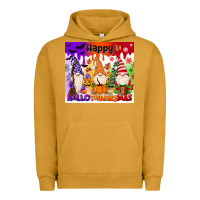 Pigment Peanut Butter happy hallothanksmas gnomies Urban Hoodie - MaliasSmallBusiness
