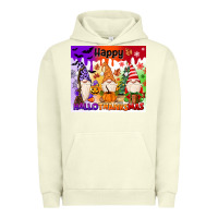 Pigment Pistachio happy hallothanksmas gnomies Urban Hoodie - MaliasSmallBusiness