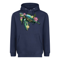 Navy sea turtle with lotus Heavyweight Hoodie - Artiststas