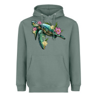 Sage sea turtle with lotus Heavyweight Hoodie - Artiststas