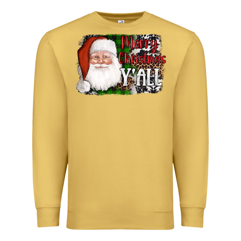 Santa Merry Christmas Y'all Premium Sweatshirt by AdoDesignShop | Teevron