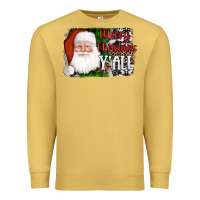 Antique Gold santa merry christmas y'all Premium Sweatshirt - AdoDesignShop