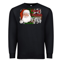 Black santa merry christmas y'all Premium Sweatshirt - AdoDesignShop