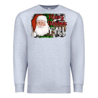 Heather Grey santa merry christmas y'all Premium Sweatshirt - AdoDesignShop