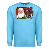 Ocean Blue santa merry christmas y'all Premium Sweatshirt - AdoDesignShop