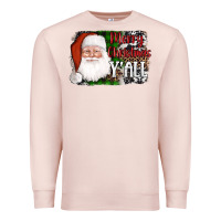 Pale Pink santa merry christmas y'all Premium Sweatshirt - AdoDesignShop
