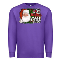 Purple santa merry christmas y'all Premium Sweatshirt - AdoDesignShop