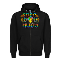 Black free dad hugs Zipper Hoodie - CowhideDigitalArt