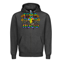 Charcoal Heather free dad hugs Zipper Hoodie - CowhideDigitalArt