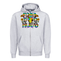 Heather Grey free dad hugs Zipper Hoodie - CowhideDigitalArt