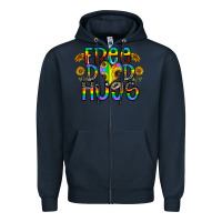 Navy free dad hugs Zipper Hoodie - CowhideDigitalArt