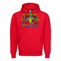 Red free dad hugs Zipper Hoodie - CowhideDigitalArt