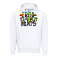 White free dad hugs Zipper Hoodie - CowhideDigitalArt