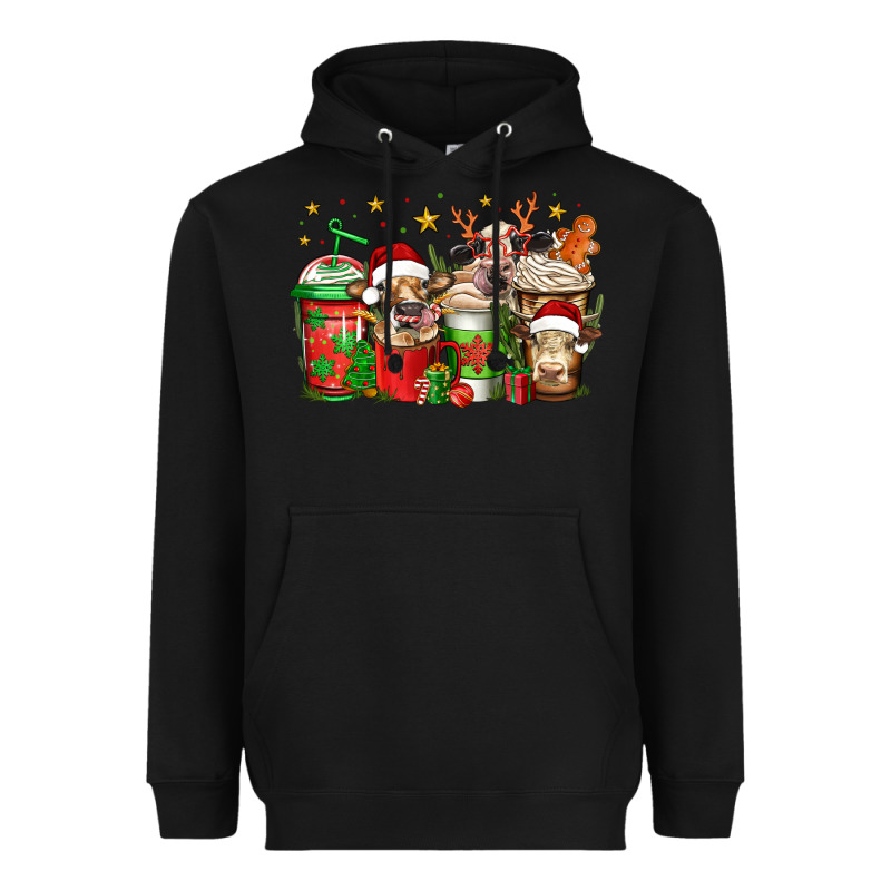 Christmas Cows Coffee Heavyweight Hoodie by Jasminsmagicworld | Teevron
