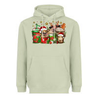 Matcha christmas cows coffee Heavyweight Hoodie - Jasminsmagicworld