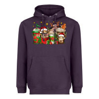 Plum christmas cows coffee Heavyweight Hoodie - Jasminsmagicworld