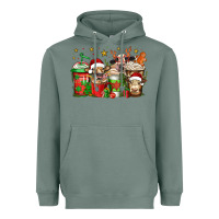 Sage christmas cows coffee Heavyweight Hoodie - Jasminsmagicworld