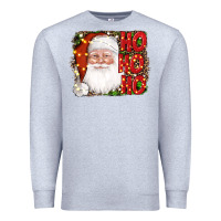 Heather Grey christmas ho ho ho santa clause Premium Sweatshirt - AdoDesignShop
