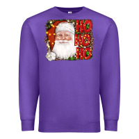 Purple christmas ho ho ho santa clause Premium Sweatshirt - AdoDesignShop