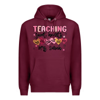 Burgundy teaching sweet hearts Premium Hoodie - MaliasSmallBusiness