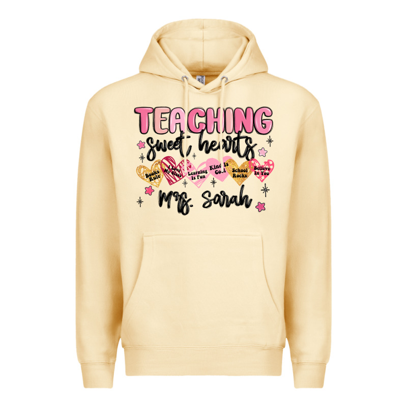 Teaching Sweet Hearts Premium Hoodie by MaliasSmallBusiness | Teevron