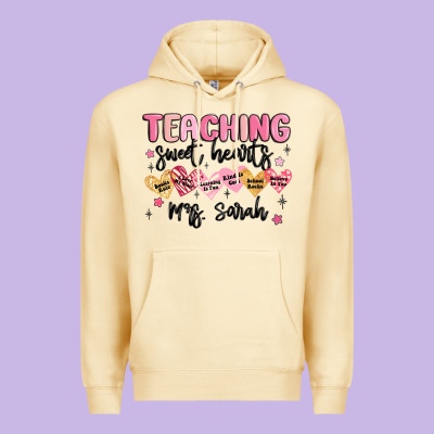 Teaching Sweet Hearts Premium Hoodie Designed By Maliassmallbusiness