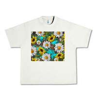 Pistachio Daisy and sunflower Urban Heavy Tee - RanaPortraitStore