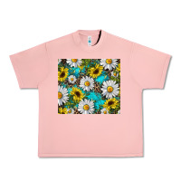Salmon Daisy and sunflower Urban Heavy Tee - RanaPortraitStore