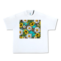 White Daisy and sunflower Urban Heavy Tee - RanaPortraitStore