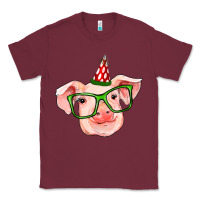 Burgundy pig christmas Classic Tee - RanaPortraitStore