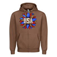 Chestnut american sunflower Zipper Hoodie - HRA Design Shop