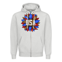 Dove Grey american sunflower Zipper Hoodie - HRA Design Shop