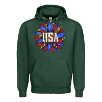 Sports Green american sunflower Zipper Hoodie - HRA Design Shop