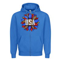 True Royal american sunflower Zipper Hoodie - HRA Design Shop