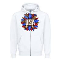 American Sunflower Zipper Hoodie | Teevron