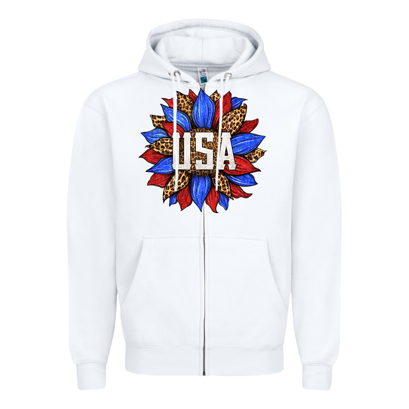 American Sunflower Zipper Hoodie by HRA Design Shop | Teevron