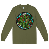 Army Green Christmas Santa Claus round Long Sleeve Tee - RanaPortraitStore
