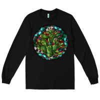 Black Christmas Santa Claus round Long Sleeve Tee - RanaPortraitStore