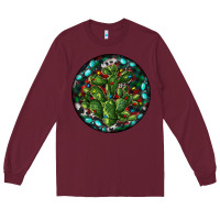 Burgundy Christmas Santa Claus round Long Sleeve Tee - RanaPortraitStore