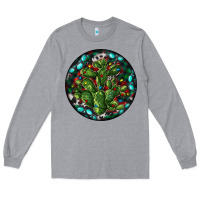 Heather Grey Christmas Santa Claus round Long Sleeve Tee - RanaPortraitStore