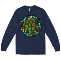 Navy Christmas Santa Claus round Long Sleeve Tee - RanaPortraitStore