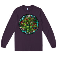 Plum Christmas Santa Claus round Long Sleeve Tee - RanaPortraitStore