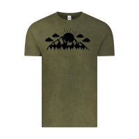 Vintage Olive Mountain Vintage Tee - Unal Design