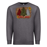 Charcoal Heather merry and bright with tree's Premium Sweatshirt - AdoDesignShop